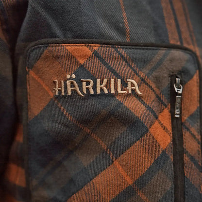 Harkila Pajala Shirt pocket with plaid design and press button closure for classic-fit shirt