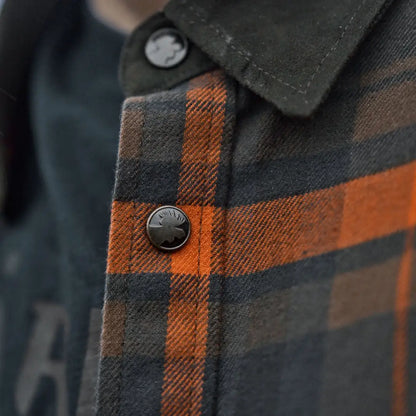 Harkila Pajala Shirt plaid flannel with press button closure, classic-fit shirt style