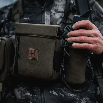 Olive green binocular chest pack for country clothing and outdoor hunting adventures