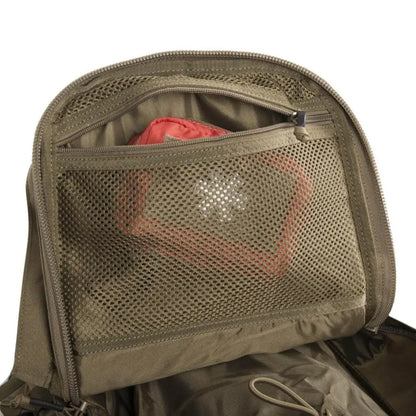 Olive green Helikon-Tex Raccoon MK2 tactical backpack with mesh compartments