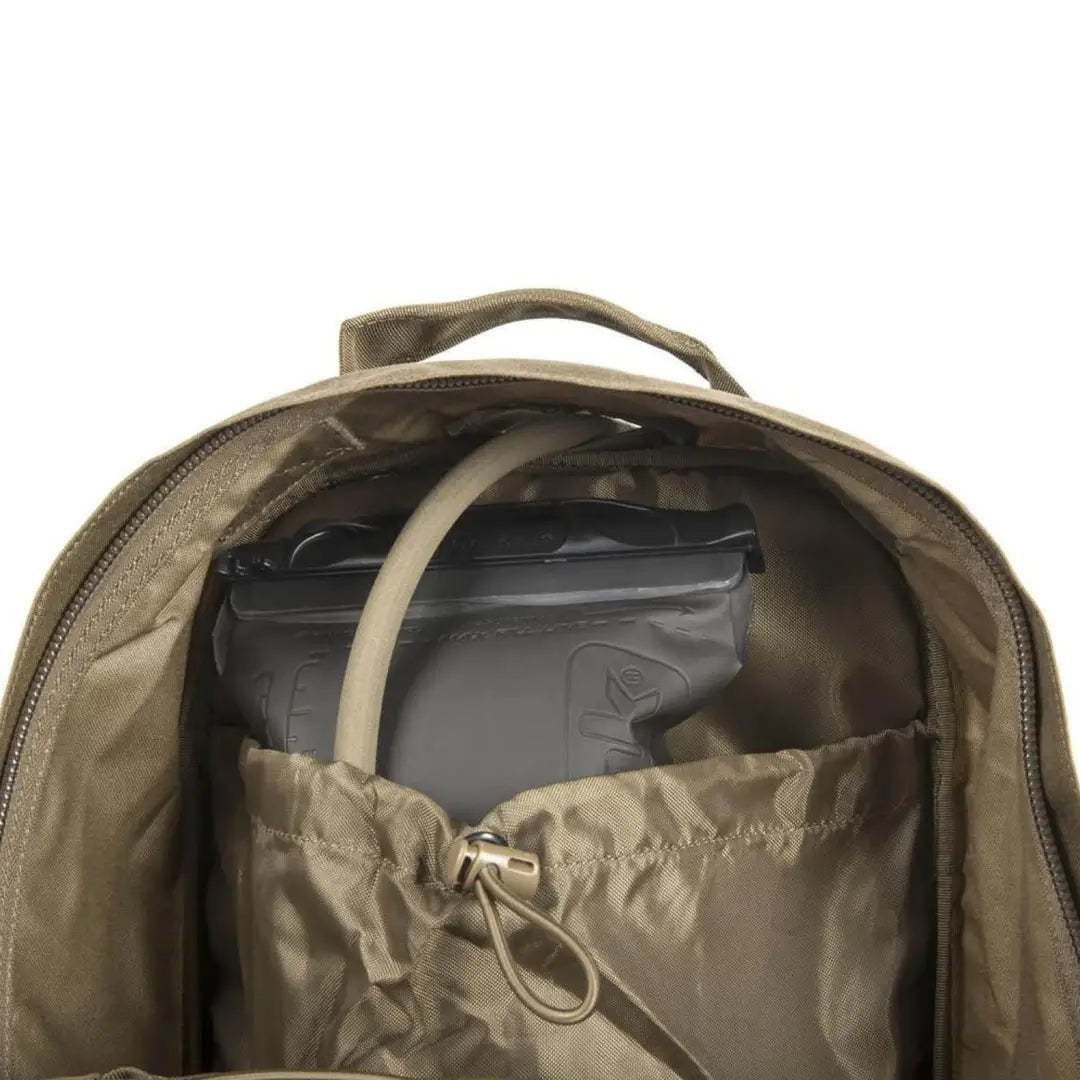 Tan Helikon-Tex Raccoon MK2 Cordura Backpack with open compartment and drawstring closure