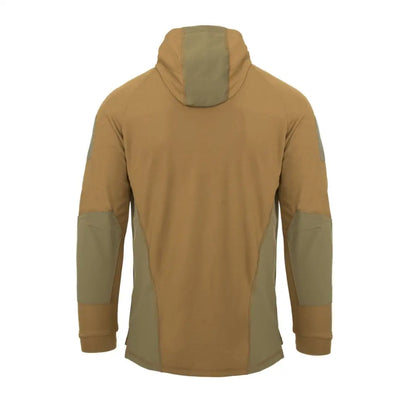 Two-tone tactical hoodie designed for style and function, featuring a high collar and sleeves