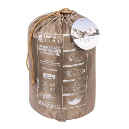 Packaged Helikon-Tex Swagman Roll Poncho with easy-to-follow sleeping bag instructions