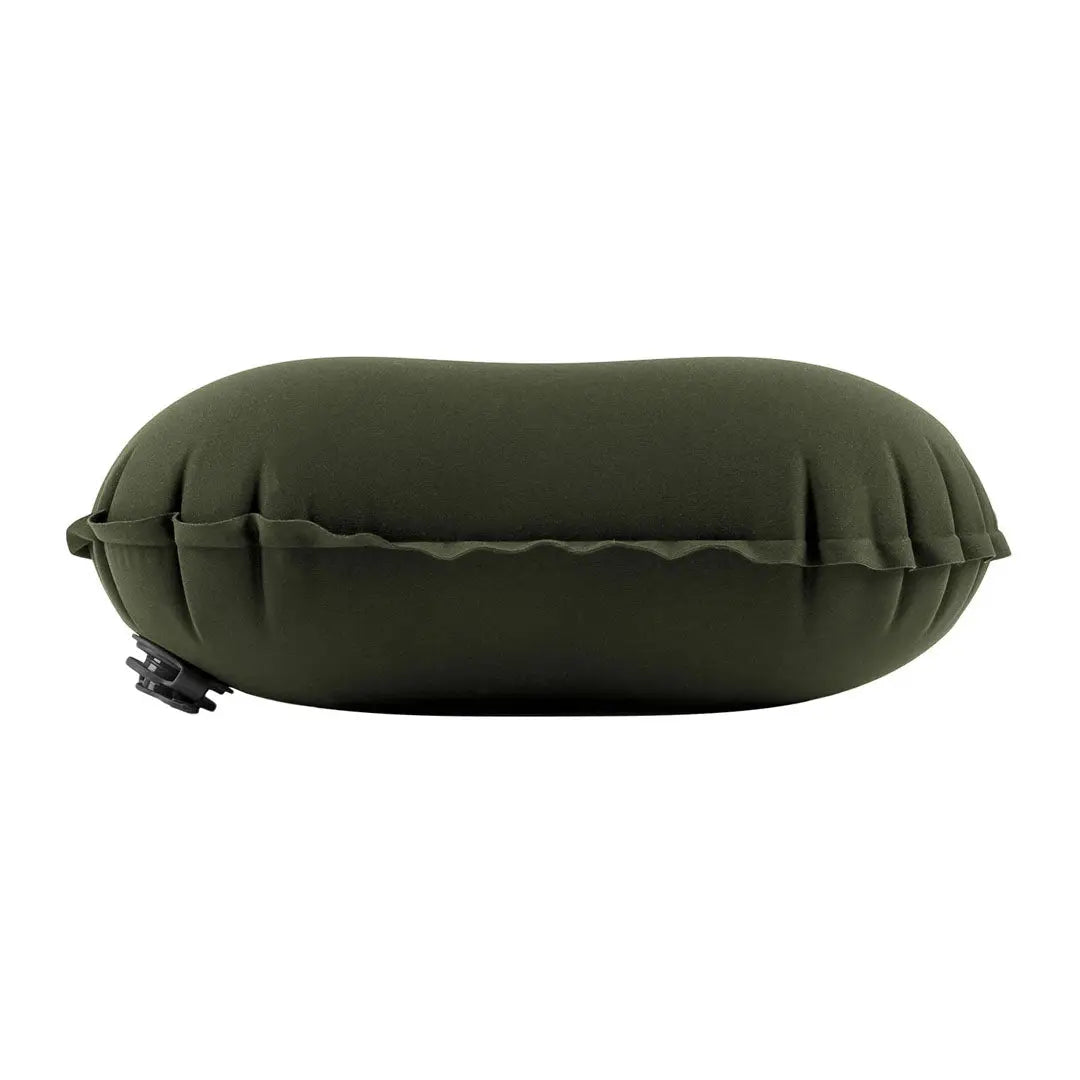 Inflatable dark green Highlander Nap Pak Camping Air Pillow for a great night’s sleep