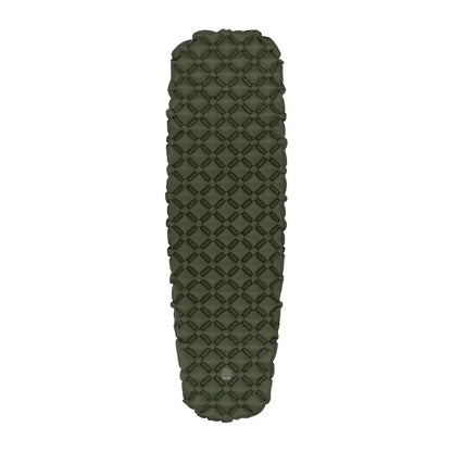 Dark green Highlander NAP-PAK inflatable sleeping mat with textured diamond pattern