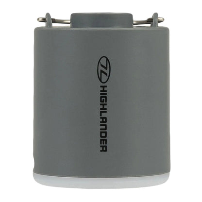 Gray cylindrical container with metal handles for Highlander Wee Banshee Micro Air Pump