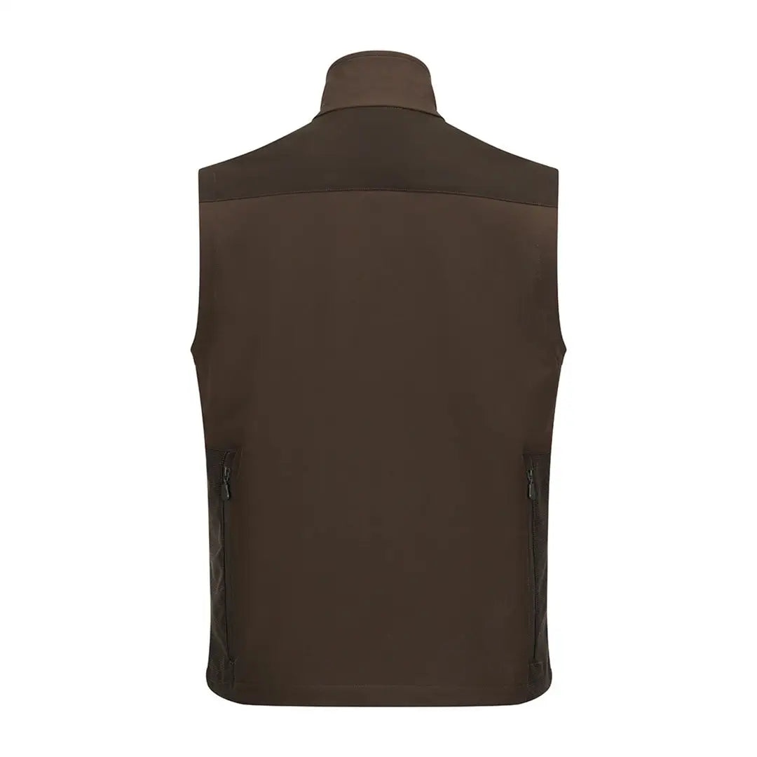 Dark brown Hoggs of Fife Ardross 4-Way Active Gilet with two zippered pockets for country clothing and hunting