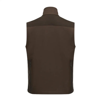 Dark brown Hoggs of Fife Ardross 4-Way Active Gilet with two zippered pockets for country clothing and hunting