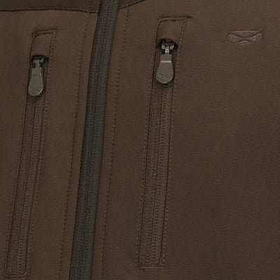 Dark brown Hoggs of Fife Ardross 4-Way Active Gilet with two zippered pockets for hunting and country clothing