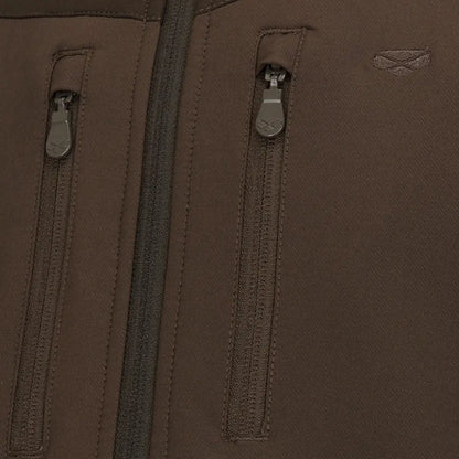 Dark brown Hoggs of Fife Ardross 4-Way Active Gilet with two zippered pockets for hunting and country clothing