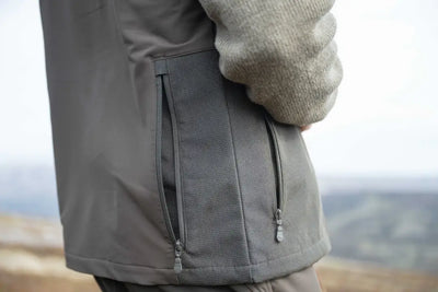 Gray Hoggs of Fife Ardross 4-Way Active Gilet with two zippered pockets and textured fabric