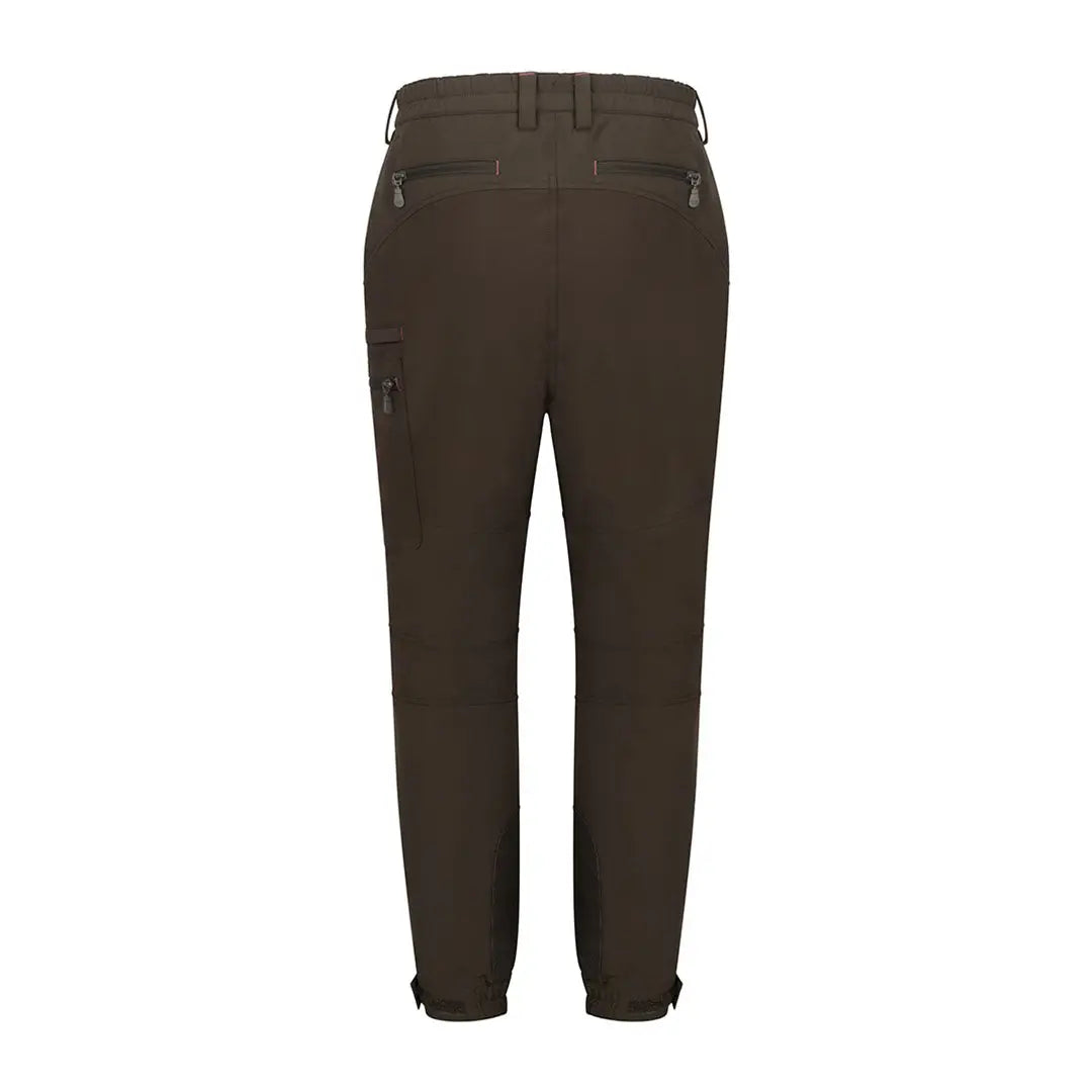 Dark brown Hoggs of Fife Ardross Ladies 4-Way Active Trousers with zip pockets