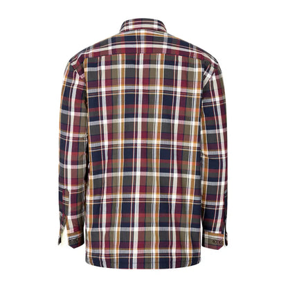 Plaid burgundy, navy, and yellow Hoggs of Fife Arran Micro Fleece Lined Shirt