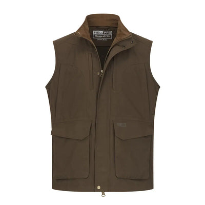 Men’s brown sleeveless utility vest with zipper and flap pockets from Hoggs of Fife Ballater Waterproof Field collection