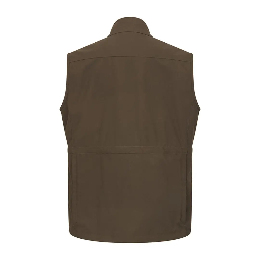 Solid brown sleeveless collared vest from Hoggs of Fife Ballater Waterproof Field Waistcoat