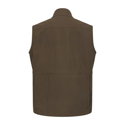 Solid brown sleeveless collared vest from Hoggs of Fife Ballater Waterproof Field Waistcoat