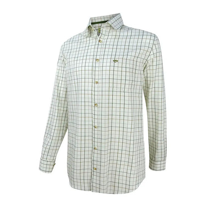Men’s long-sleeve Fife Balmoral shirt with sophisticated colour combos in Tattersall plaid