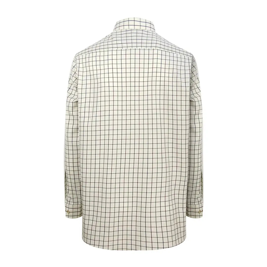 White and black checkered Hoggs Of Fife Balmoral Luxury Tattersall Shirt for men