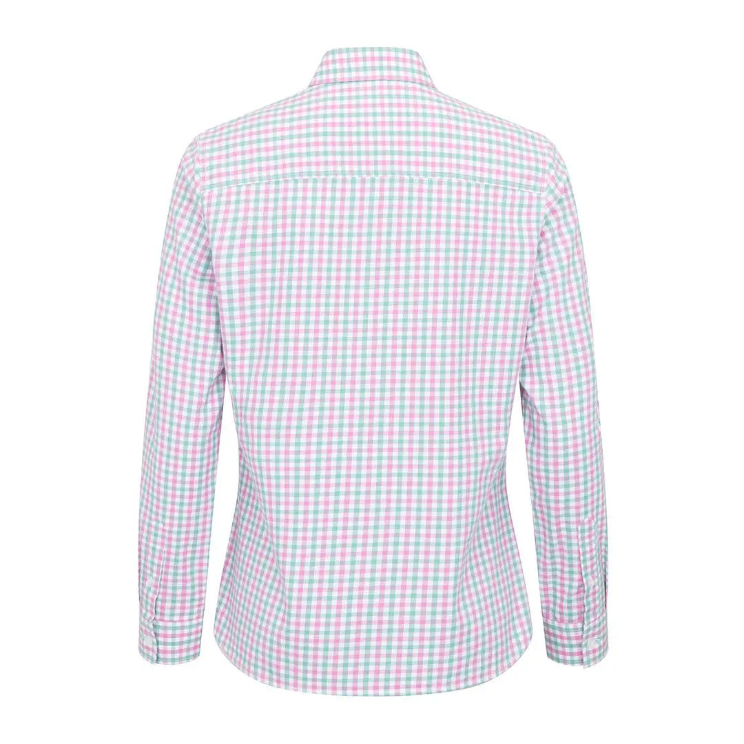 Stylish Pink and Blue Checkered Long-Sleeved Shirt from Hoggs Of Fife Becky II in lightweight cotton fabric