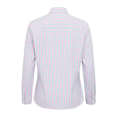 Stylish Pink and Blue Checkered Long-Sleeved Shirt from Hoggs Of Fife Becky II in lightweight cotton fabric