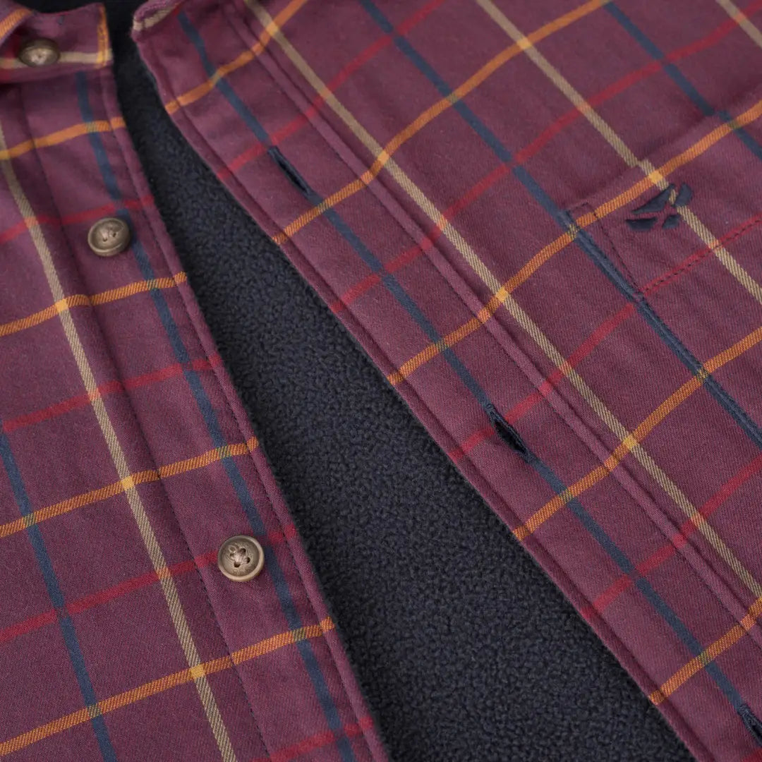 Plaid fleece lined shirt with dark fleece lining from Hoggs Of Fife Bramble collection