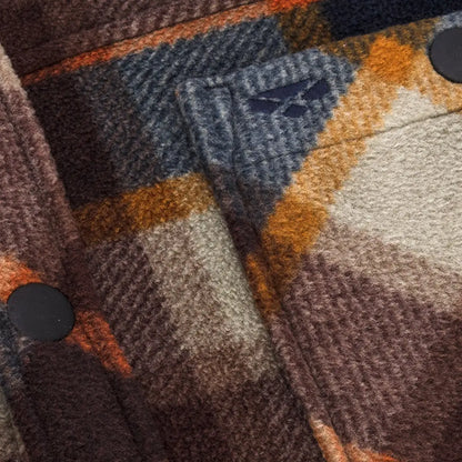 Plaid wool fabric in earthy tones for the stylish Brucefield Fleece Shacket
