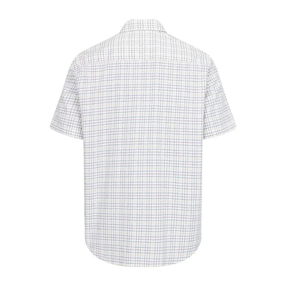 White plaid short sleeve tattersall shirt from Hoggs of Fife Callum collection