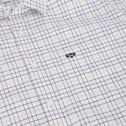 White checkered short sleeve tattersall shirt from Hoggs of Fife Callum Short line