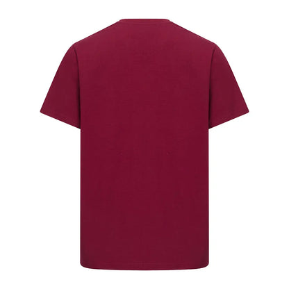 Maroon short-sleeved Fife Canonbie Printed T-Shirt from Hoggs of Fife