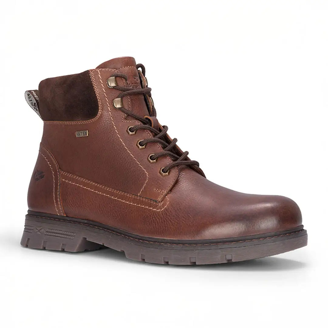 Men’s brown leather Fife Dundas lace boots with lug sole from Hoggs of Fife