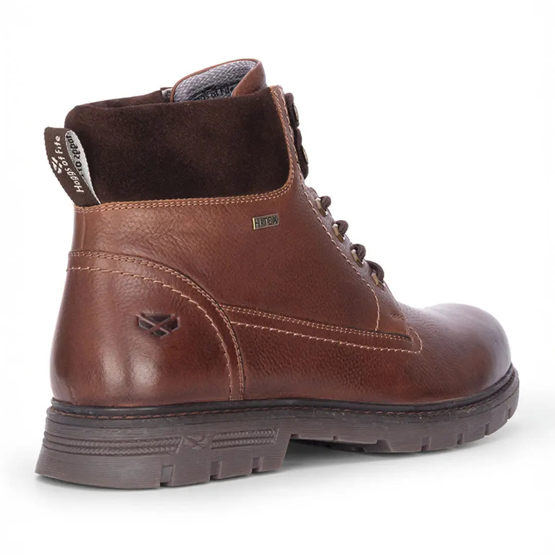 Men’s brown leather Fife Dundas Lace Boots with padded collar and lace-up design