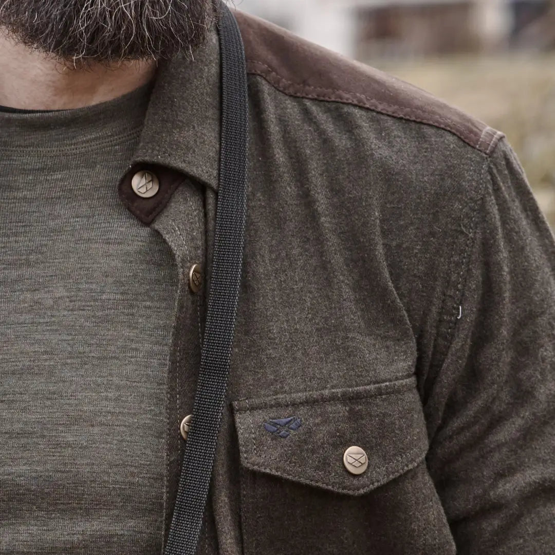 Rugged brown suede jacket perfect for layering with a Fife Dunvegan Flannel Shirt
