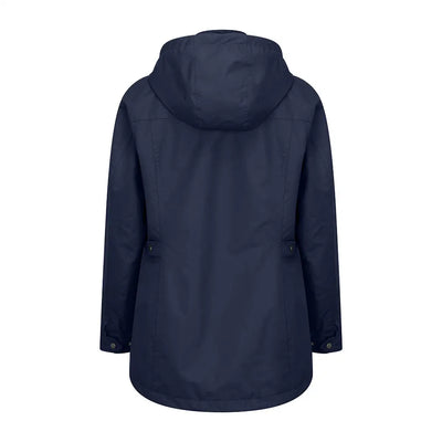 Navy hooded Fife Fara waterproof jacket perfect for staying dry and stylish