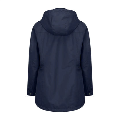 Navy hooded Fife Fara waterproof jacket perfect for staying dry and stylish