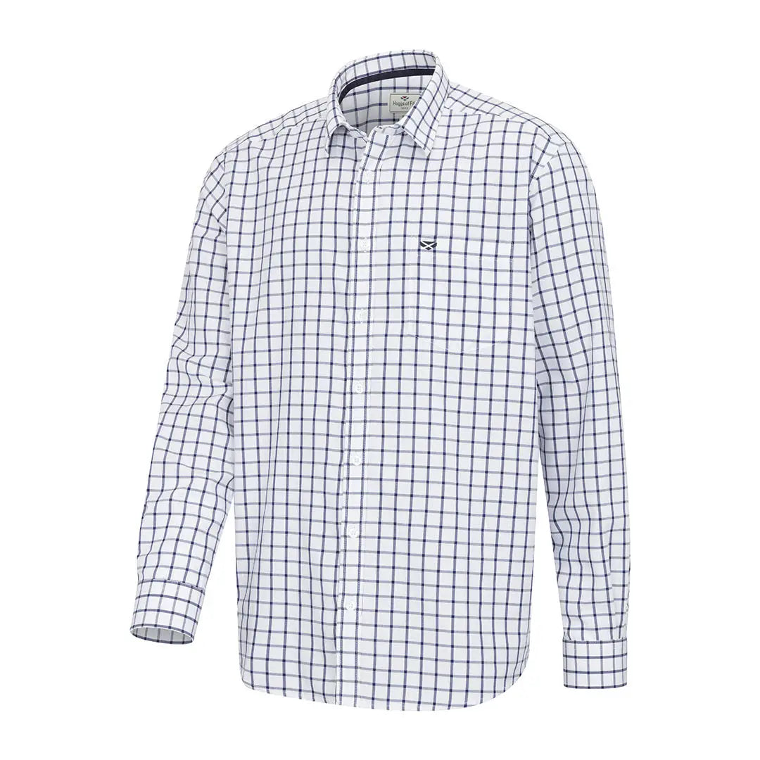 White and blue checkered Fife Fernie Bamboo Shirt for a stylish casual vibe