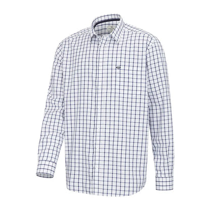 White and blue checkered Fife Fernie Bamboo Shirt for a stylish casual vibe
