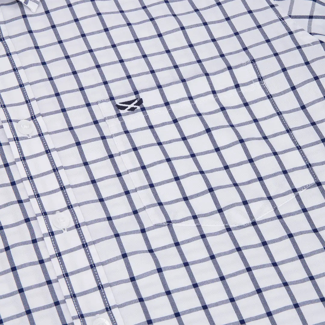 White and blue checkered Hoggs of Fife Fernie Bamboo Shirt for stylish comfort