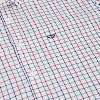 White checkered shirt from Hoggs of Fife Fernie Bamboo Shirt collection