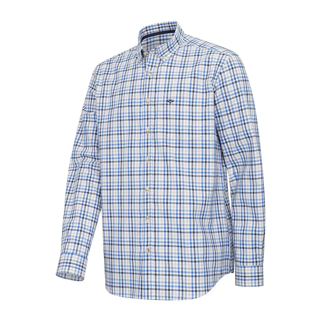 Plaid long-sleeved button-down shirt from Fife Garvock Cotton Twill collection