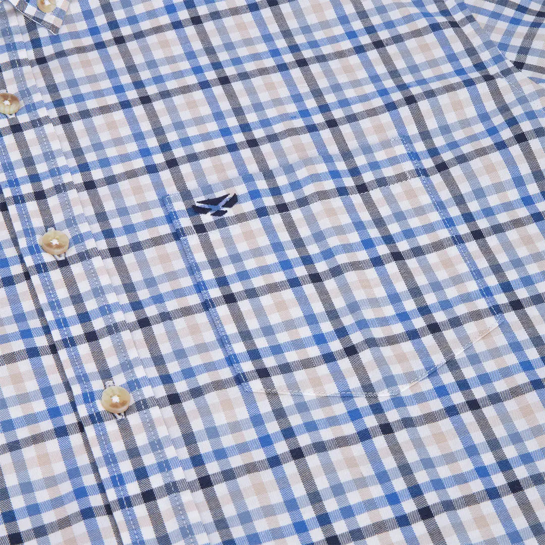 Blue and tan checkered shirt from Fife Garvock Cotton Twill collection