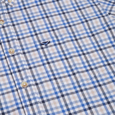 Blue and tan checkered shirt from Fife Garvock Cotton Twill collection