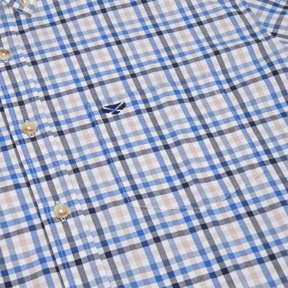 Blue and tan checkered shirt from Fife Garvock Cotton Twill collection