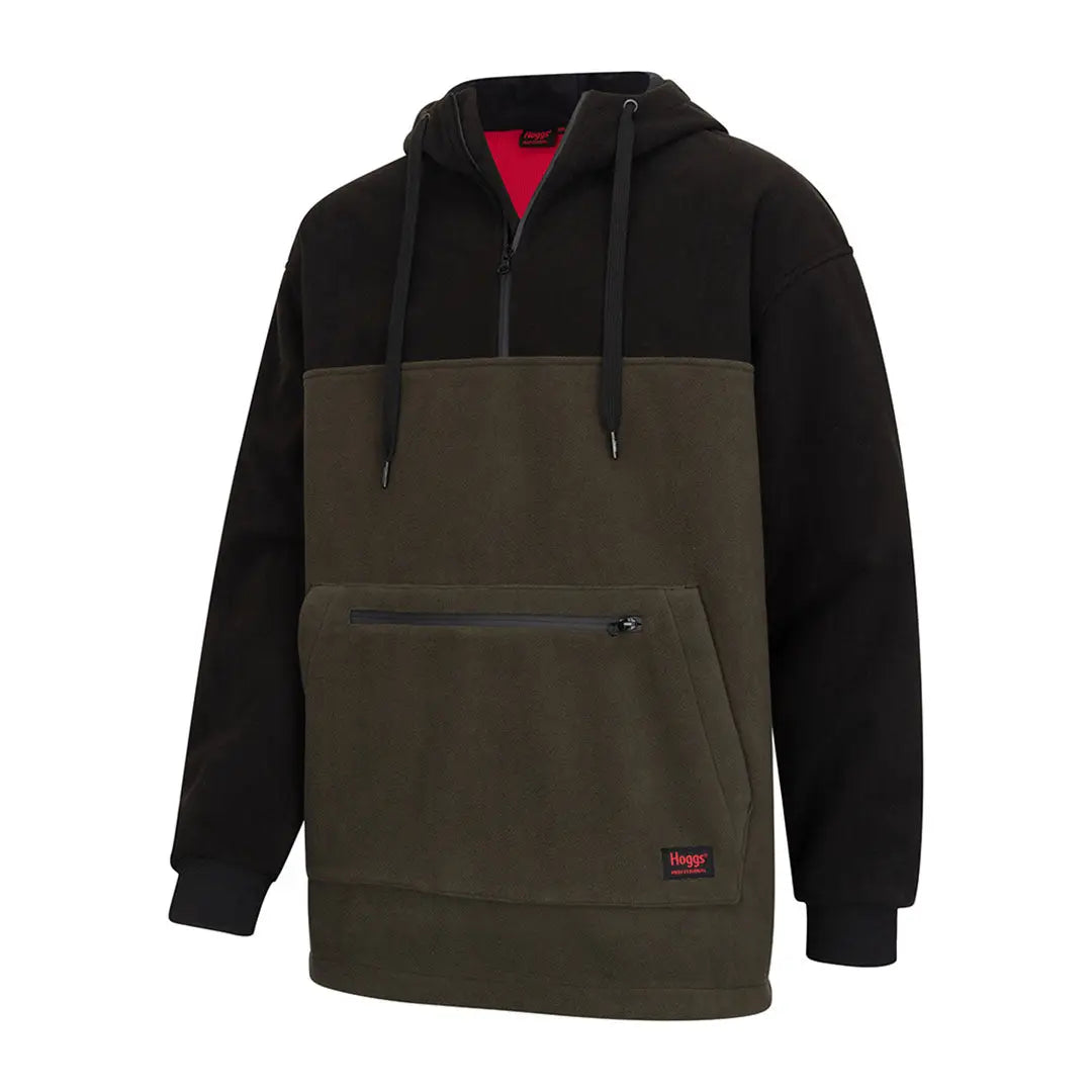 Men’s Hoggs of Fife Green King II Stormproof Bonded Hoody with black and olive green fleece