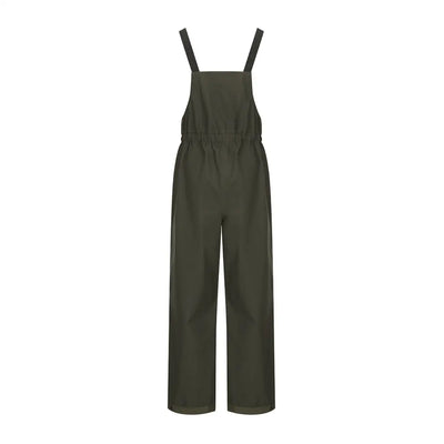 Dark green sleeveless jumpsuit with wide legs, perfect for the Fife Green King style