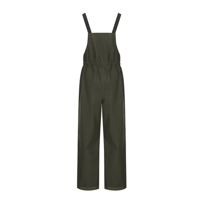 Dark green sleeveless jumpsuit with wide legs, perfect for the Fife Green King style