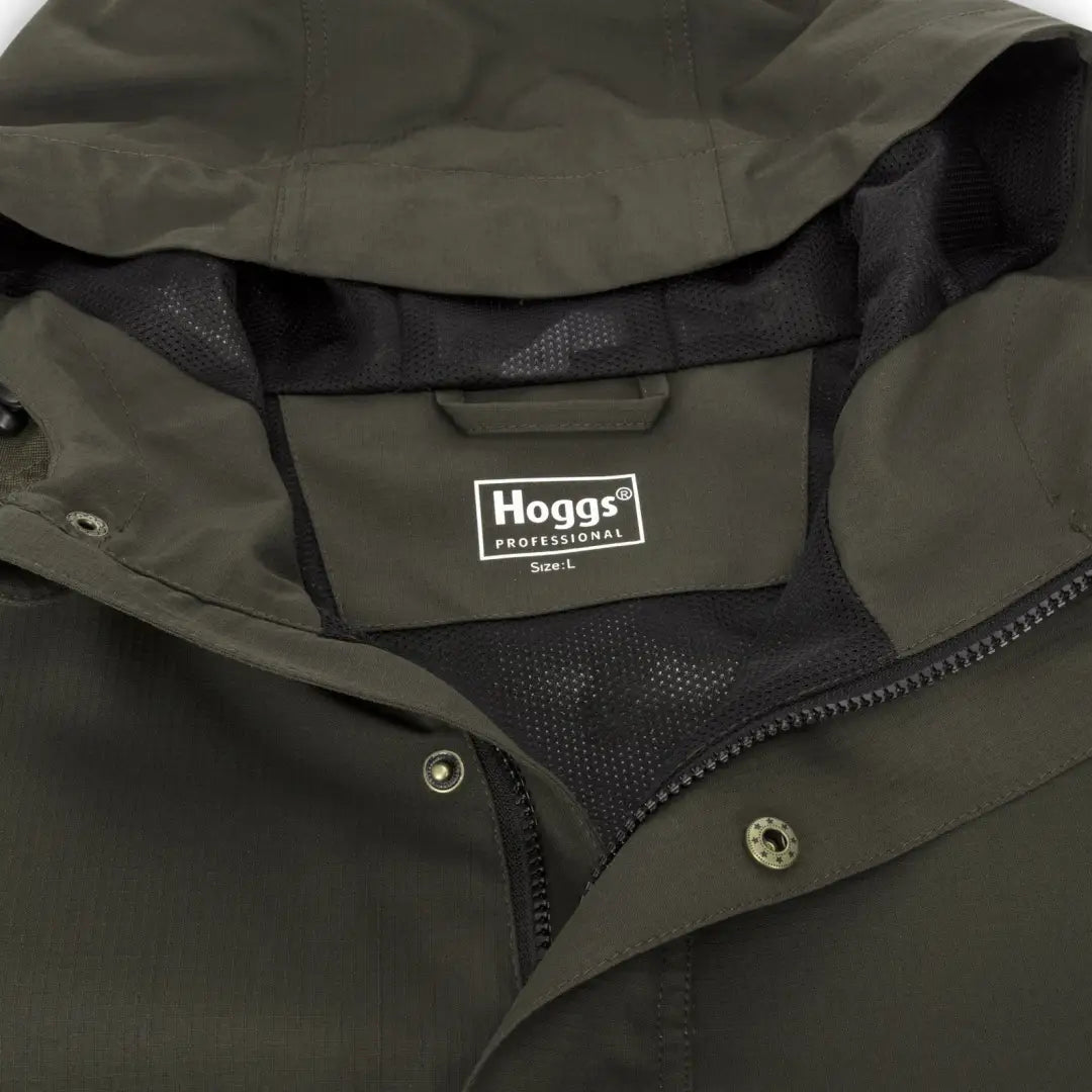 Olive green jacket with Hoggs label in Fife Green King II Waterproof Smock style