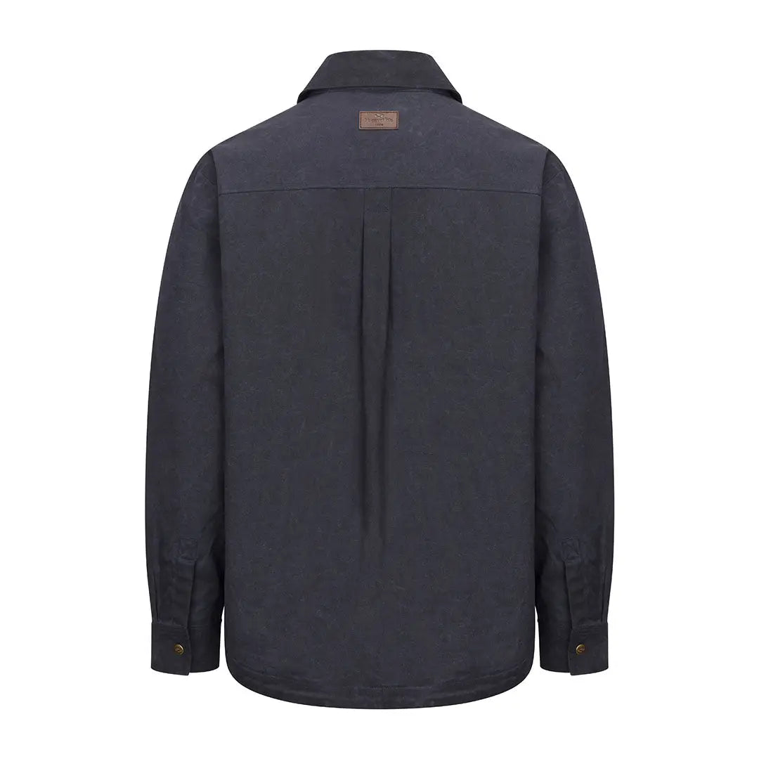 Dark blue collared shirt from Hoggs of Fife Huntly Waxed Canvas Utility collection