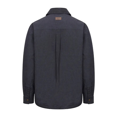 Dark blue collared shirt from Hoggs of Fife Huntly Waxed Canvas Utility collection