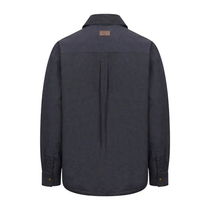 Dark blue collared shirt from Hoggs of Fife Huntly Waxed Canvas Utility collection