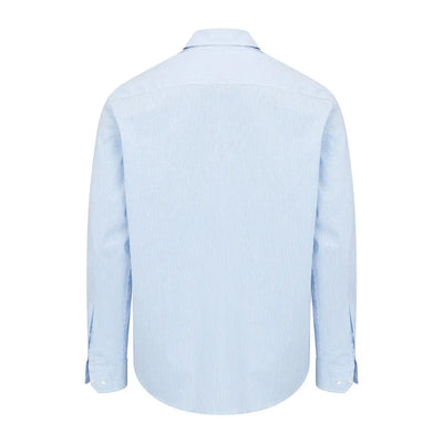 Light blue long-sleeved Hoggs of Fife Ingliston Stretch Stripe Shirt for stylish comfort